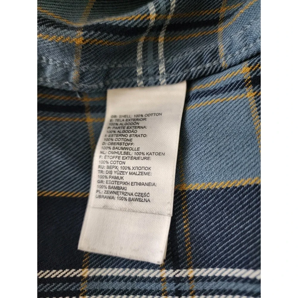 The North Face Flannel Shirt Mens XL‎ Blue Plaid Button Up Cotton Long